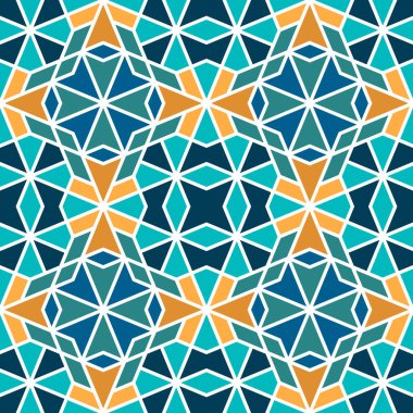 Kusursuz giriş şekli. Geleneksel İslami Tasarım. Cami dekorasyonu. Kusursuz geometrik desen. Kusursuz İslami şablon. Arkaplan vektör çizimi. Fas 'ta kusursuz vektör deseni.