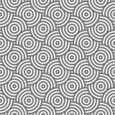 Kusursuz geometrik desen. Daireler çizerek. Halkaların şekli. Girih pürüzsüz desen. Vektör dekoratif desen. Fas Geleneksel İslami Tasarımı. Cami dekorasyonu. Soyut arkaplan.