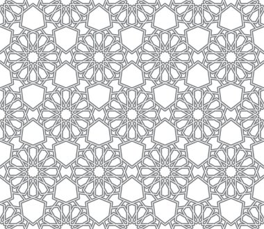 Kusursuz giriş şekli. Geleneksel İslami Tasarım. Cami dekorasyonu. Kusursuz geometrik desen. Kusursuz İslami şablon. Arkaplan vektör çizimi. Fas 'ta kusursuz vektör deseni.