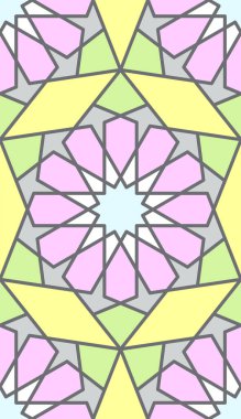 Kusursuz giriş şekli. Geleneksel İslami Tasarım. Cami dekorasyonu. Kusursuz geometrik desen. Kusursuz İslami şablon. Arkaplan vektör çizimi. Fas 'ta kusursuz vektör deseni.