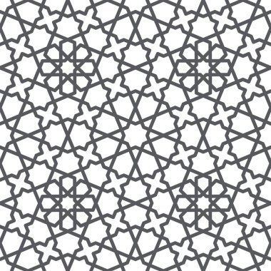 Kusursuz giriş şekli. Geleneksel İslami Tasarım. Cami dekorasyonu. Kusursuz geometrik desen. Kusursuz İslami şablon. Arkaplan vektör çizimi. Fas 'ta kusursuz vektör deseni.