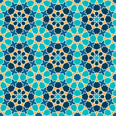Kusursuz giriş şekli. Geleneksel İslami Tasarım. Cami dekorasyonu. Kusursuz geometrik desen. Kusursuz İslami şablon. Arkaplan vektör çizimi. Fas 'ta kusursuz vektör deseni.