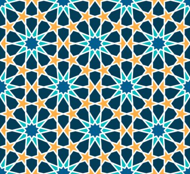 Kusursuz giriş şekli. Geleneksel İslami Tasarım. Cami dekorasyonu. Kusursuz geometrik desen. Kusursuz İslami şablon. Arkaplan vektör çizimi. Fas 'ta kusursuz vektör deseni.