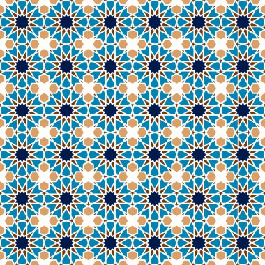 Kusursuz giriş şekli. Geleneksel İslami Tasarım. Cami dekorasyonu. Kusursuz geometrik desen. Kusursuz İslami şablon. Arkaplan vektör çizimi. Fas 'ta kusursuz vektör deseni.