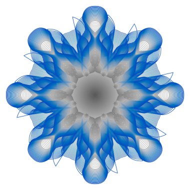 İzole edilmiş soyut lonca çiçeği. İzole edilmiş fantastik çiçek. Mandala. Floresan çiçekleri. Neon işareti. Işıldayan neon. Mandala izole edildi.