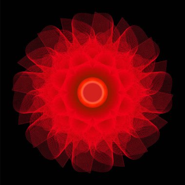 Ayrı bir çiçek. İzole edilmiş lonca çiçeği. Harika bir çiçek. Mandala. Floresan çiçekleri. Neon işareti. Işıldayan neon. Mandala izole edildi.