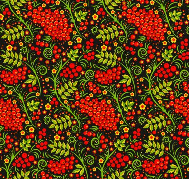 Rowanberry dikişsiz desen. Çilekler, kuğular, kumaşlar için böğürtlen, duvar kâğıdı, iç mekan, duvar kaplamaları....