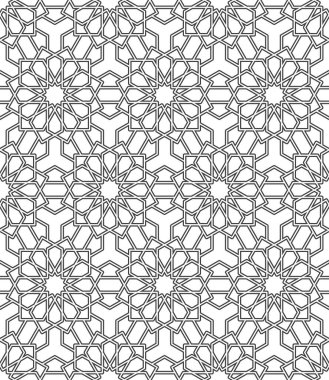 Kusursuz giriş şekli. Geleneksel İslami Tasarım. Cami dekorasyonu. Kusursuz geometrik desen. Kusursuz İslami şablon. Arkaplan çizimi. Fas 'ın kusursuz deseni.