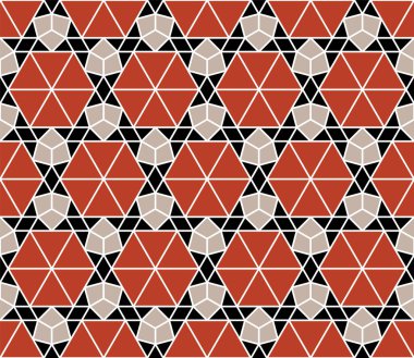 Kusursuz giriş şekli. Girih 6. Geleneksel İslami Tasarım. Cami dekorasyonu. Kusursuz geometrik desen. Kusursuz İslami şablon. Arkaplan vektör çizimi. Fas 'ta kusursuz vektör deseni.