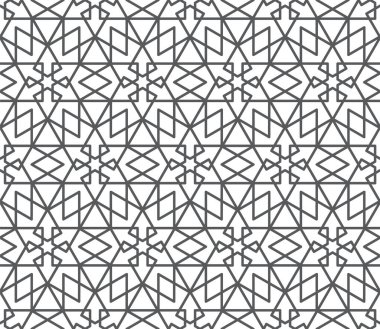 Kusursuz giriş şekli. Girih 6. Geleneksel İslami Tasarım. Cami dekorasyonu. Kusursuz geometrik desen. Kusursuz İslami şablon. Arkaplan vektör çizimi. Fas 'ta kusursuz vektör deseni.