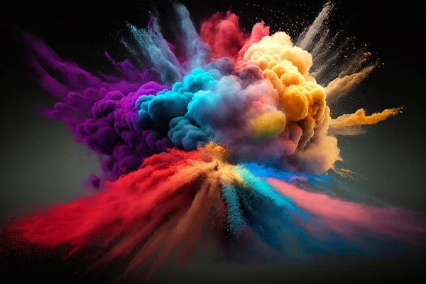 Illustrazione Colorata Esplosione Polvere Nello Spazio Uno Stile Realistico Immagini Stock Royalty Free