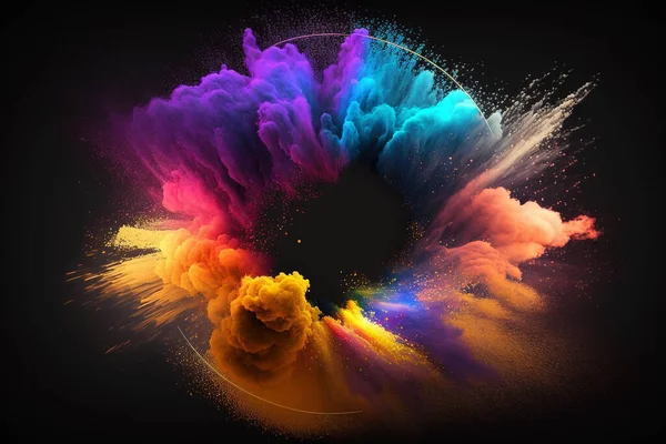 Colorful Illustration Dust Explosion Space Realistic Style — Stock Photo, Image