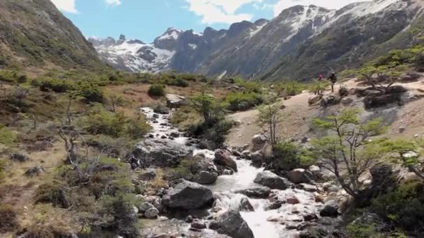 Floden Laguna Esmeralda Sommarsäsongen Ushuaia Tierra Del Fuego Patagonien — Stockvideo