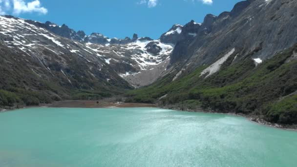 Lasy Ushuaia Widokiem Laguna Esmeralda Patagonii — Wideo stockowe