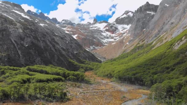 Ushuaia Erdők Kilátással Laguna Esmeralda Patagóniában — Stock videók