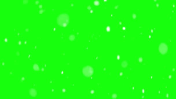 Winter Achtergrond Van Slow Motion Sneeuwval Geïsoleerd Green Screen Het — Stockvideo