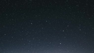 Stars in starry night sky motion fast time lapse in dark blue night Astronomy background Night to day video down