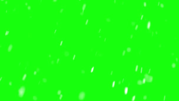 Снежный Фон Изолированный Снег Зеленом Экране Легко Смешивать Слой Виде — стоковое видео