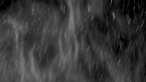 黒い背景に隔離された冬の吹雪の中で雪が速く降っている 画面として簡単にオーバーレイブレンド層 軽量化または追加 — ストック動画