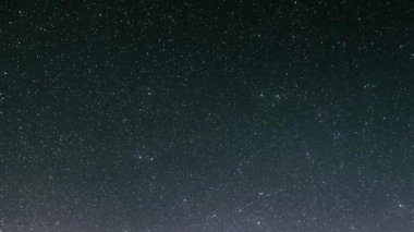 Timelapse video of Dark starry night sky with stars and milky way galaxy motion and rotate fast in space universe. Astronomy Time lapse. 