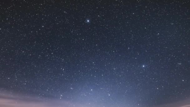 Timelapse Vídeo Céu Estrelado Azul Noite Com Estrelas Láctea Movimento — Vídeo de Stock