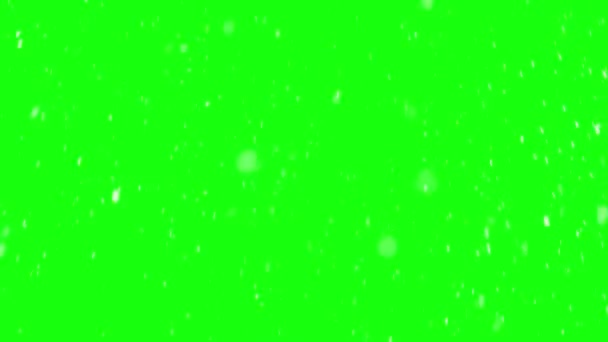 Śnieg Zielonym Tle Ekranu Pada Śnieg Łatwa Mieszanka Warstwy Jako — Wideo stockowe