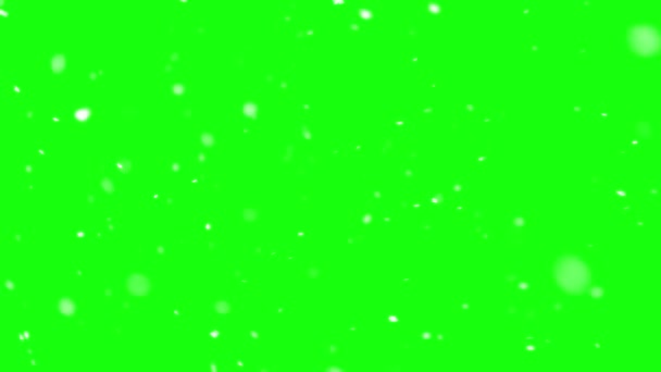 Hófehérke Zöld Képernyőn Téli Karácsonyi Háttér Lassú Mozgás Könnyű Keverék — Stock videók