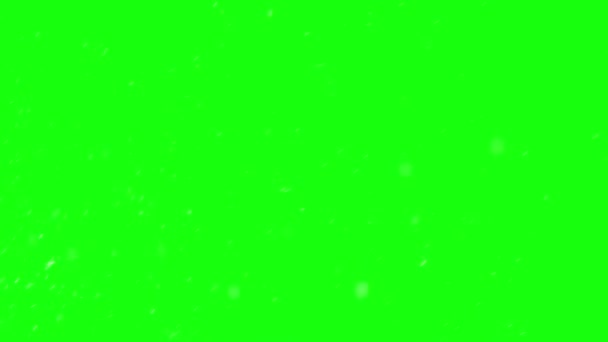 Langzame Beweging Van Witte Sneeuwvlokken Vliegen Wind Groen Scherm Achtergrond — Stockvideo