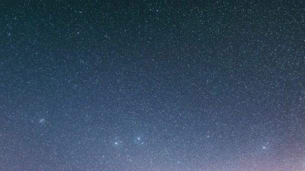 深蓝色夜空中天文时间流逝的恒星背景 — 图库视频影像