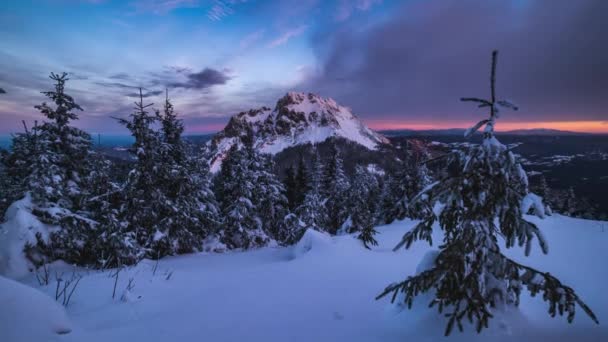 Güzel Mavi Soğuk Bir Sabah Bulutlar Hızlı Hareket Ediyor Kış — Stok video