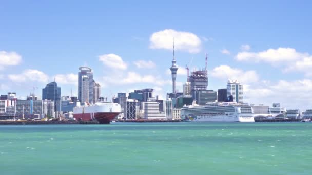 Πλεύση Από Auckland Θάλασσα Της Πόλης Κόλπο Από Devonport Στο — Αρχείο Βίντεο