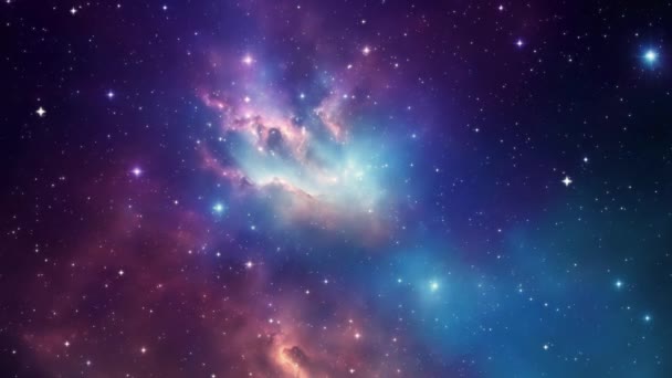 Die Raumfahrt Flug Durch Den Nebel Der Milchstraßengalaxie Mit Millionen — Stockvideo