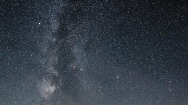Milchstraße Galaxiensterne Dunklen Sternenhimmel Astronomie Zeitraffer Hintergrund — Stockvideo