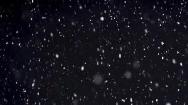 Kar kış mevsiminde şiddetli kar yağıyor. Siyah arkaplan, ekran olarak kolay örtülmüş, hafifletilmiş ya da eklenmiş.