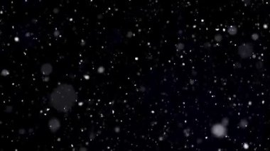 Gerçek Kar soğuk kış havasında kara zeminde kar yağıyor. Video Kaplaması, ekran olarak kolayca örtülmüş, hafifletme, anahtarlama veya ekleme.