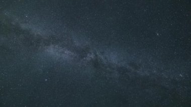 Samanyolu galaksisi yıldızları yaz akşamları yıldızlı gökyüzünde hızla hareket eder. Astronomi zaman aşımı arkaplanı