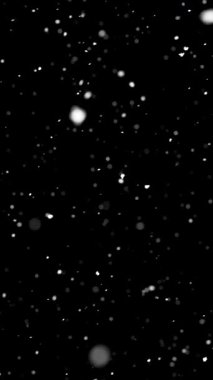 Sakin bir kış sahnesinde yavaşça düşen karın dikey görüntüsü. Sakin, sakin kar yağışı Noel, Aralık, tatil ve kış havası için mükemmeldir..