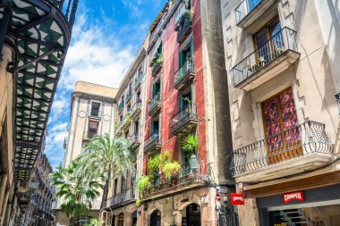 Barcelona, Spain - July 6, 2017: day view of Placeta de Montcada in El Born area, in Barcelona, Spain. clipart