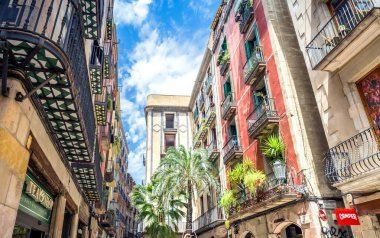 Barcelona, Spain - July 6, 2017: day view of Placeta de Montcada in El Born area, in Barcelona, Spain.