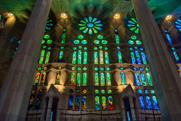 Barcelona España Julio 2017 Detalle Interior Sagrada Familia Catedral Diseñada — Foto de Stock