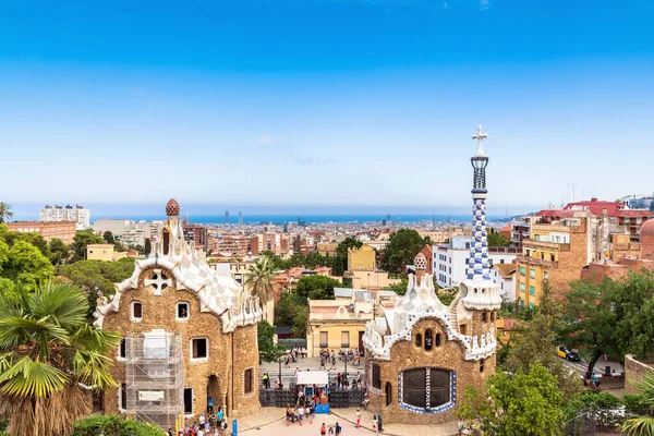 Barcelona Spanien Juli 2017 Stadtsilhouette Von Barcelona Blick Vom Berühmten — Stockfoto
