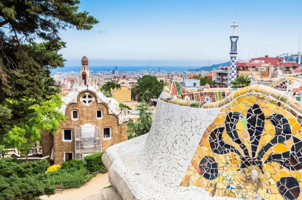 Barcelona Spanien Juli 2017 Stadtsilhouette Von Barcelona Blick Vom Berühmten Stockbild