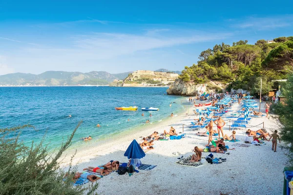 Isola Elba Italy Серпня 2018 Вигляд Море Купальники Пляжі Кала Ліцензійні Стокові Фото