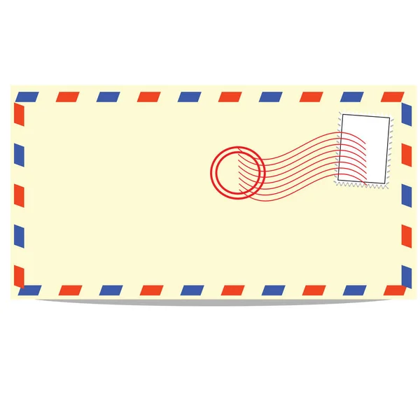 Lado Traseiro Simples Envelope Com Fundo Branco — Vetor de Stock