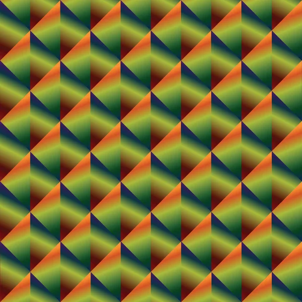 使用渐变的绿色 橙色和红色菱形无缝模式 — 图库矢量图片#