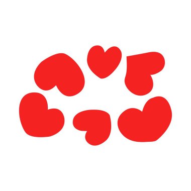 bir grup el çizimi kalp; şenlikli dekorasyon kartları üzerinde prin için düzenlenmiş düzenlenmiş kaotik kırmızı kalpler; selamlama; davetiye; tişörtler;; 