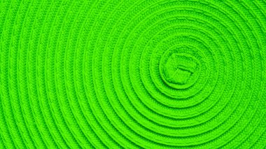 Kumaş üzerinde daireler. Neon yeşil geometri. Parlak yeşil arka plan. Minimalizm.