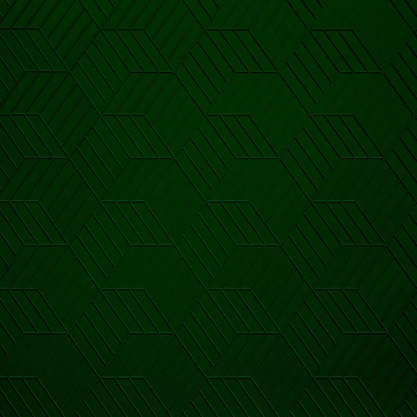 绿色背景 重复六边形与直线 正方形几何图案 — 图库照片