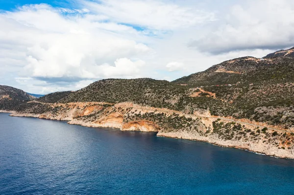 Dağlar Boyunca Otoban Akdeniz Kıyıları Türk Doğası — Stok fotoğraf
