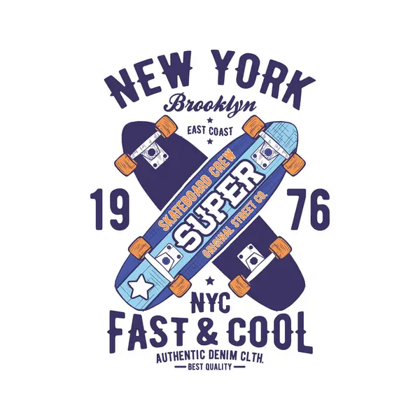 Tee baskısı için vektör olarak kaykay çizildi